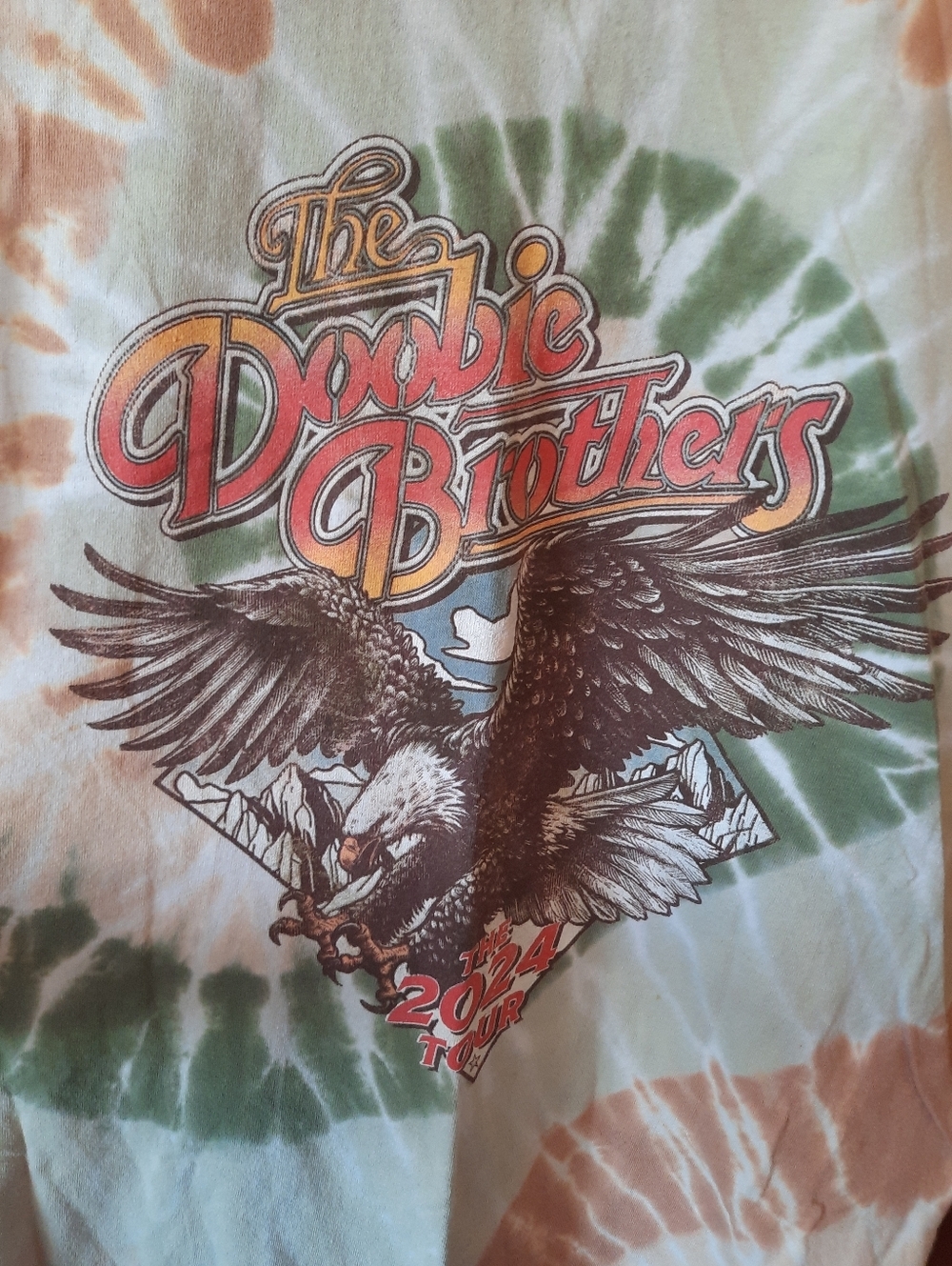 The Doobie Brothers 2024 Tour Tie Dye Concert Short Sleeve T-shirt Size Medium - Picture 6 of 11